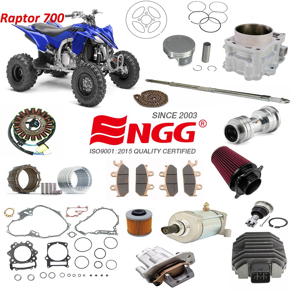 Atv UTV Raptor700 Parts 4X4 Gasket Cylinder Rebuilt Piston Ring Kit Clutch Starter Stator Regulator Belt Brake Pad for yamaha